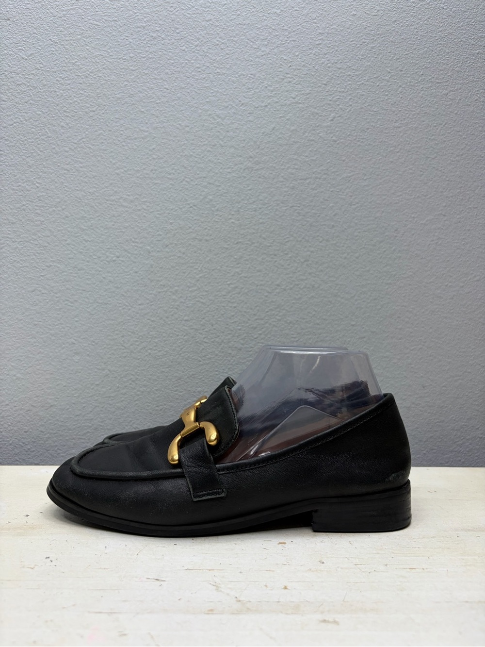 Bibi Lou Black Leather Loafers Size 37